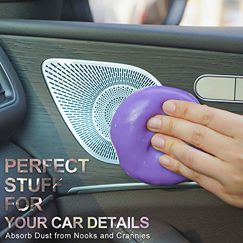 2Pack Cleaning Gel for Car Cleaning Putty Car Slime for Cleaning Car Detailing Putty Detail Tools Car Interior Cleaner Automotive Car Cleaning Kits Keyboard Cleaner Blue Purple (Blue+Purple)