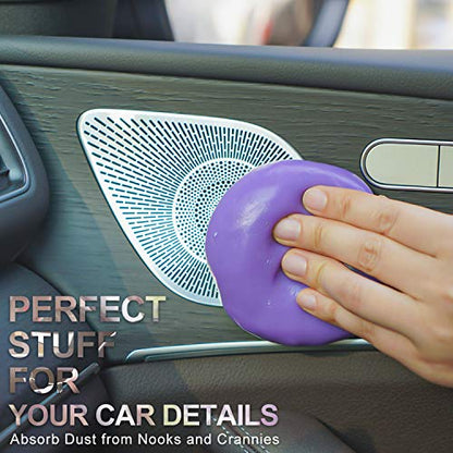 2Pack Cleaning Gel for Car Cleaning Putty Car Slime for Cleaning Car Detailing Putty Detail Tools Car Interior Cleaner Automotive Car Cleaning Kits Keyboard Cleaner Blue Purple (Blue+Purple)