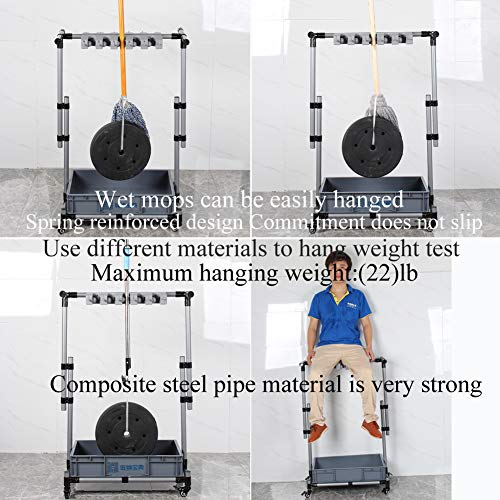Broom And Mop Holder Put Wet Movable Floor (10slots)