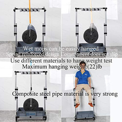 Broom And Mop Holder Put Wet Movable Floor (10slots)