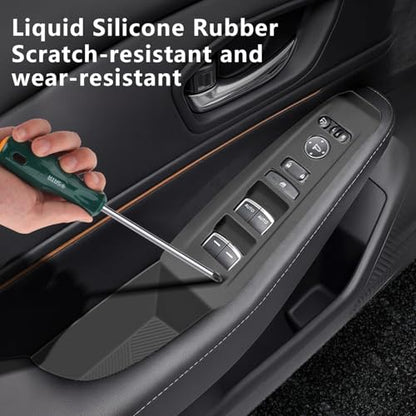 4PCS Car Door Window Switch Panel Cover for Honda Accord 2023 (Black for Door Window Switch Cover)