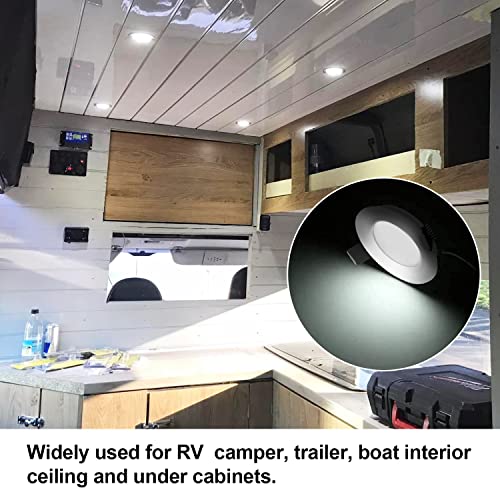 12V LED RV Puck Lights (Cool White,White)