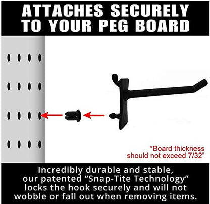 PegPro® J & 2" Hooks Kit for Standard “Wood Fiber” pegboard (J & 2" Hook - 50 Count / Black)