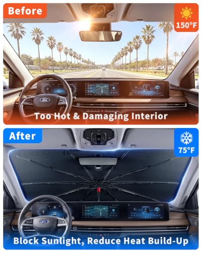 Windshield Sun Shade Umbrella (Medium(57"L x 31"W))