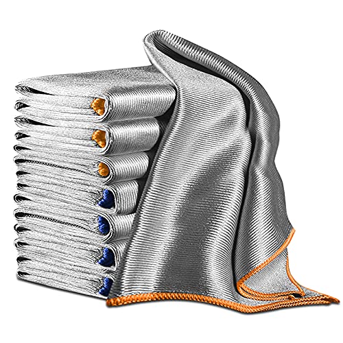 Glass Polishing Streak Free Miracle Cleaning Cloth (Sliver-orange Blue)