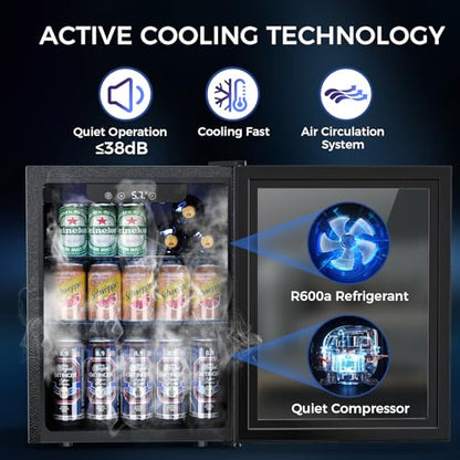 68 Cans Beverage Refrigerator Cooler (Black)