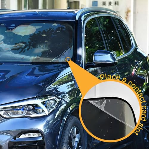 Car Windshield Sun Shade Cat Astronaut Foldable Car Front Windshield Sunshade Blocks UV Rays Sun Visor Sun Heat Protection for Car Truck SUV to Keep Your Vehicle Cool (Medium / Cat Astronaut)