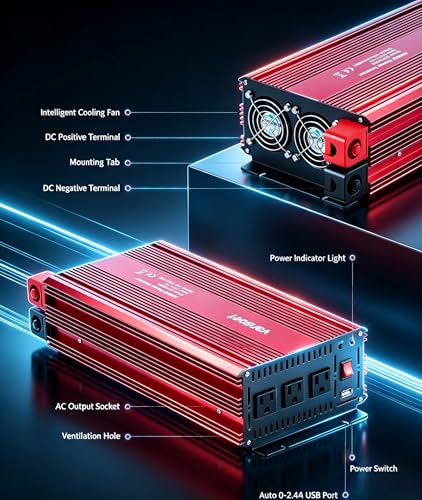 3000W Power Inverter (Red)