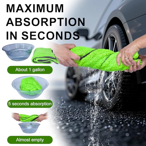 2 Pack XL Car Drying Towel (Gray-green)