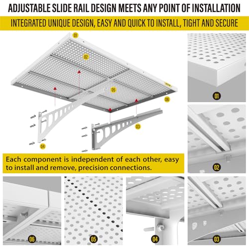 4 pack 2x3ft Adjustable Garage Wall Shelving 1120lbs Load Capacity Heavy Duty Wall Mounted Storage Shelf Metal Floating Shelves for Garage (4pack-2x3ft / White)