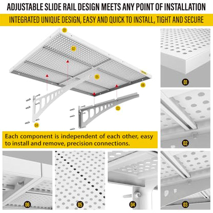 4 pack 2x3ft Adjustable Garage Wall Shelving 1120lbs Load Capacity Heavy Duty Wall Mounted Storage Shelf Metal Floating Shelves for Garage (4pack-2x3ft / White)