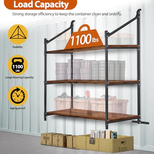 2 Pack Hanging Heavy duty Adjustable Shelf 56.5x22 Cargo Container Shelving units (2 Pieces)