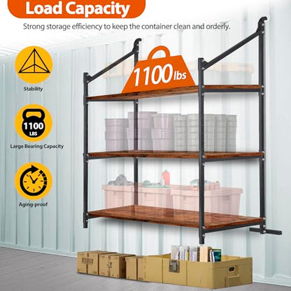 2 Pack Hanging Heavy duty Adjustable Shelf 56.5x22 Cargo Container Shelving units (2 Pieces)