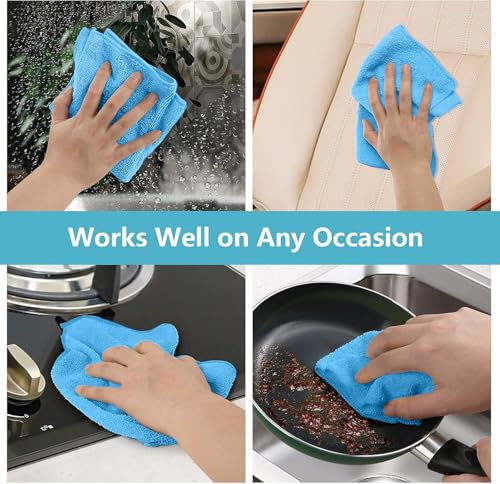 100PK Microfiber Cleaning Cloth (Blue)