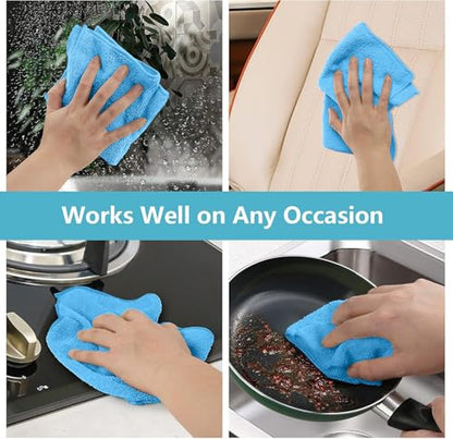 100PK Microfiber Cleaning Cloth (Blue)