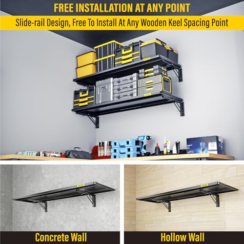 1.2x3ft Adjustable Rail Type Folding Storage Rack Shelf (1.2x3ft / Black)