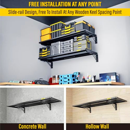1.2x3ft Adjustable Rail Type Folding Storage Rack Shelf (1.2x3ft / Black)