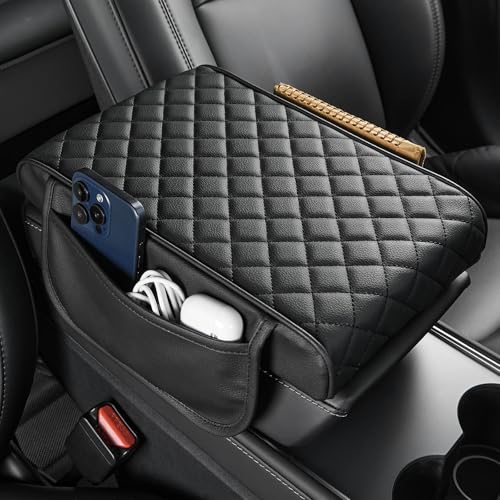 Center Console Cover for SUV Sedan (Black / 12.6" x 7.8" x 2.16")