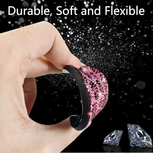 2pcs Bling Leopard Car Coasters (Pink Leopard / 2pcs)