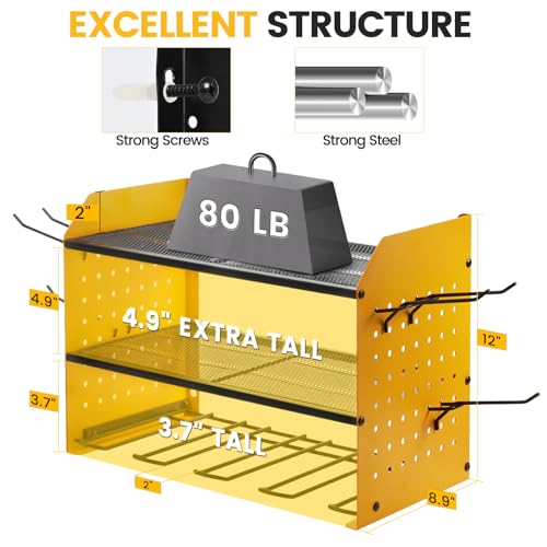 Power Tool Organizer Wall Mount (3-Layer without Charging Station / Yellow)