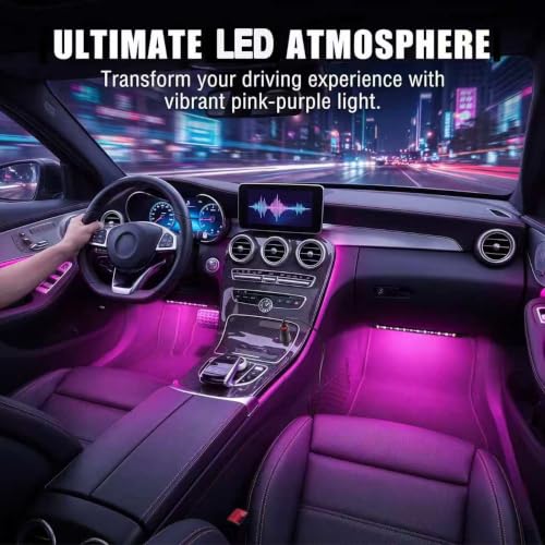 24‑LED USB Car Interior Ambient Light Strips (1 PC / Purple)