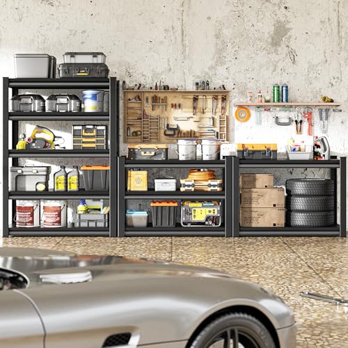 Metal Storage Garage Shelving (5T-BK-48"Wx18"D)