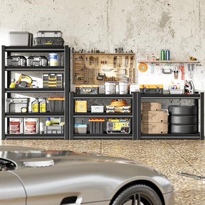Metal Storage Garage Shelving (5T-BK-48"Wx18"D)