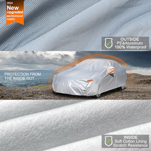 6 Layers Waterproof Car Cover for Honda Accord Sedan (LM-Silver / 33. Custom Fit Honda Accord)