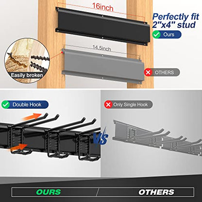 Garage Wall Organizer (34inch 2 panels+6 hooks)