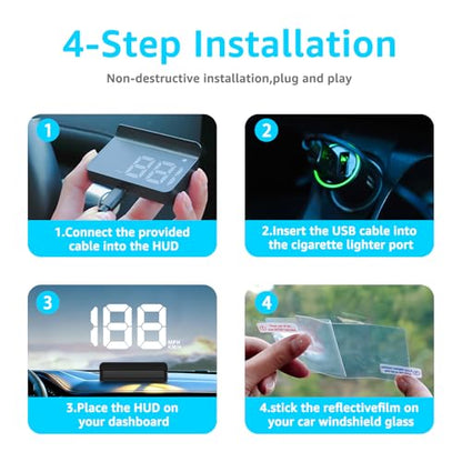 Heads up Display for Cars (White)