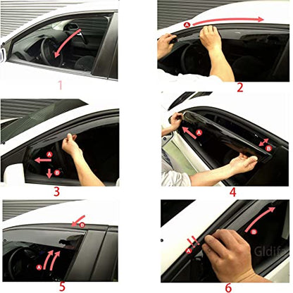 Rain Guards ompatible with Ford F150 SuperCrew 15 (for F150 Super Crew Cab 2015-2020)