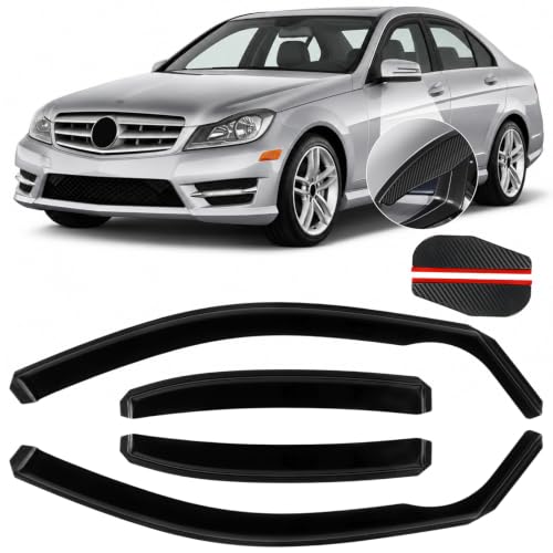 in Channel Rain Guards Fit for Mercedes (For 2008-2014 W204 C Class Sedan)