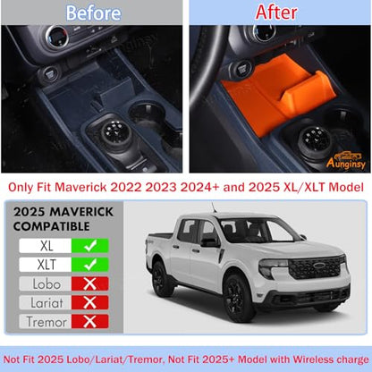 Center Console Shifter Storage Tray for Ford Maverick 2022 (Orange)