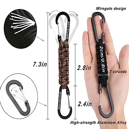 2 Pack Paracord Keychain Hook Carabiner Clips (Camo)