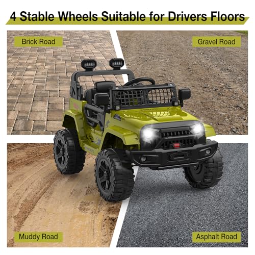 12V Kids Electric Ride On Truck Car w (Green)