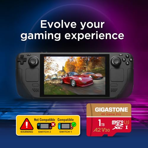 for Switch 1 Only】 GIGASTONE 1TB Micro SD Card (1TB 4K Game Pro 1-Pack)