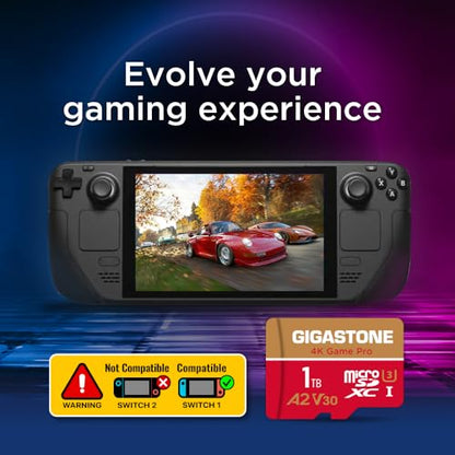 for Switch 1 Only】 GIGASTONE 1TB Micro SD Card (1TB 4K Game Pro 1-Pack)