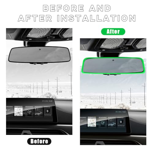 Car Rear View Mirror Protector Frame (Green-1PCS)
