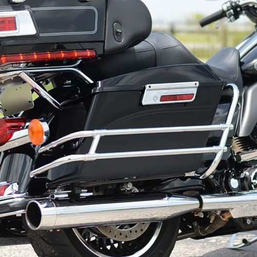 Motorcycle Saddlebags 5" Stretched Extended Hard Saddle Bags W (Stretched W/ Chrome Latches / 5" Extended)