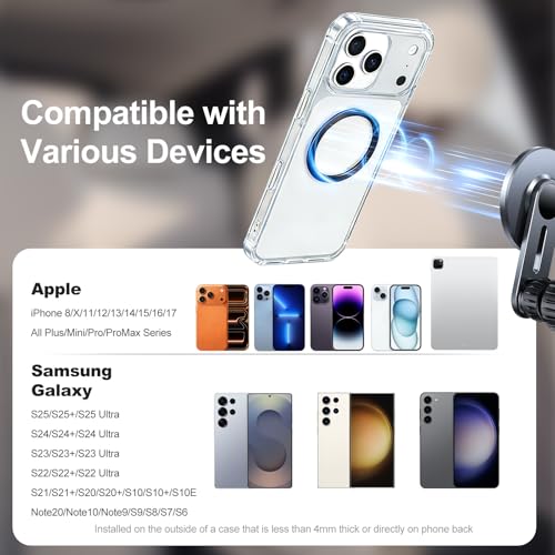 for MagSafe Metal Ring Stickers (Upgraded 2 Black)