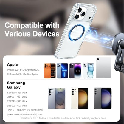 for MagSafe Metal Ring Stickers (Upgraded 2 Black)