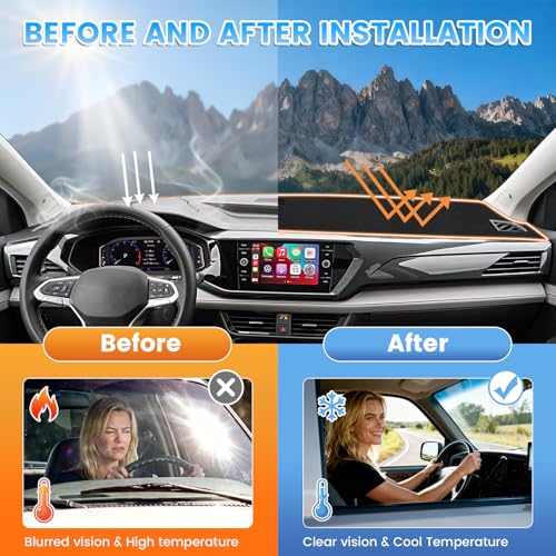 Black Dash Cover Compatible with Volkswagen VW Taos 2022 (Taos 22-24(Black))