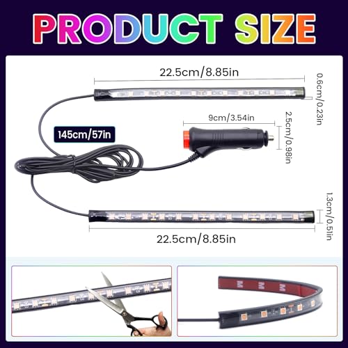 Pink LED Strip Lights 2in1 Light Ambient Light Strip Flexible Color for TV (Purple)