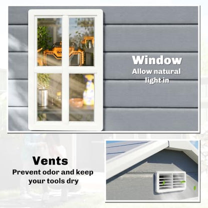 6' x 4.5' Outdoor Storage Shed Waterproof Resin with Floor Gray (6' x 4.5')