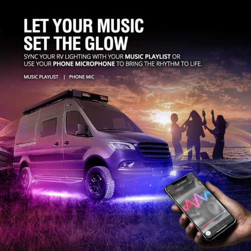 Aura DreamColor Underglow Chasing Lights for RV with APP & Remote (4. RV Class B & B+)