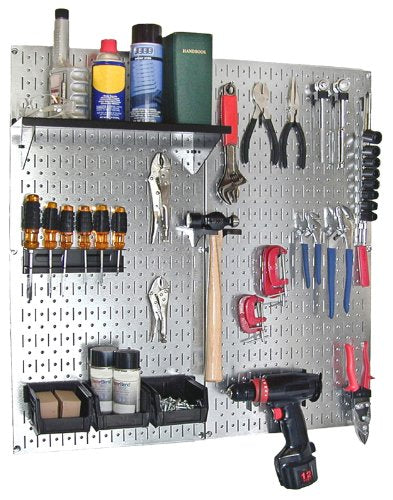 30-WGL-200GVB Galvanized Steel Pegboard Tool Organizer, Galv/Black (Galv/Black)