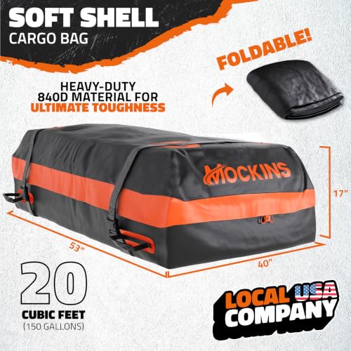 64"x39"x5" Extendable Roof Rack Cargo Carrier for Top of Vehicle (64"x39"x6" - 20 Cu.Ft. Bag)