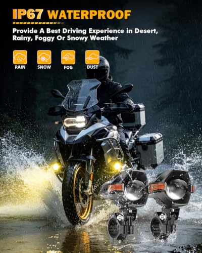 MT8 Series Motorcycle Fog Lights Auxiliary Lights Driving Lights (Black)