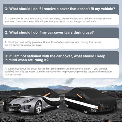 10 Layers Sedan Car Cover Custom Fit for Jaguar F (Black Gray / Custom Fit for Jaguar F-TYPE)