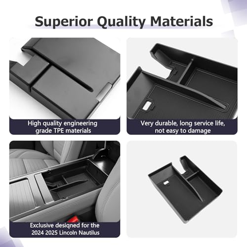 Lincoln Nautilus Center Console Organizer Compatible with 2024 2025 2026 Lincoln Nautilus Premiere